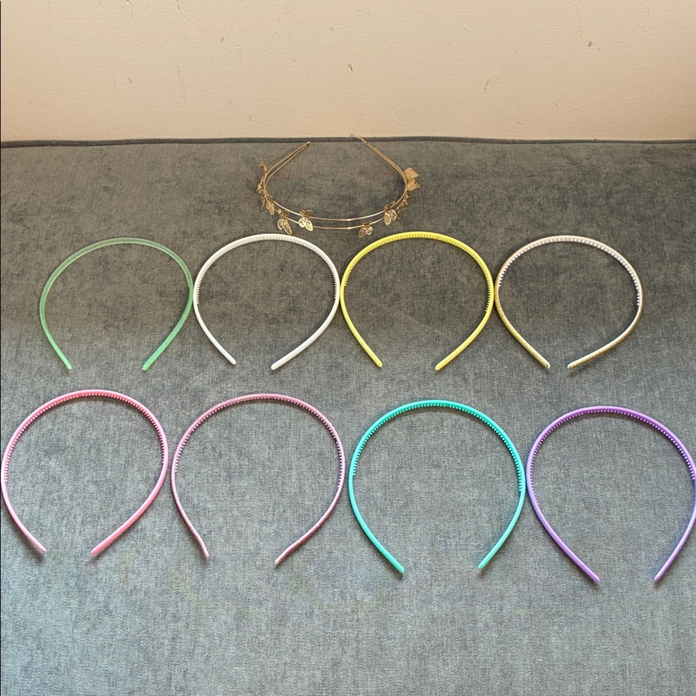 Girl’s Assorted Pastel and Gold Headband Set